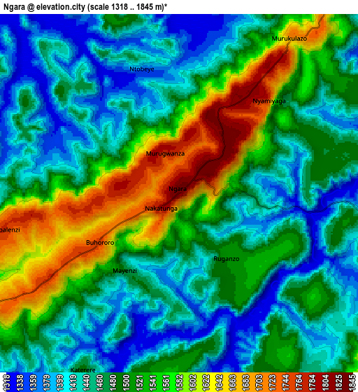 Zoom OUT 2x Ngara, Tanzania elevation map