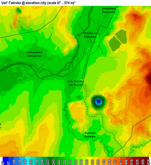 Zoom OUT 2x Ūst’-Talovka, Kazakhstan elevation map