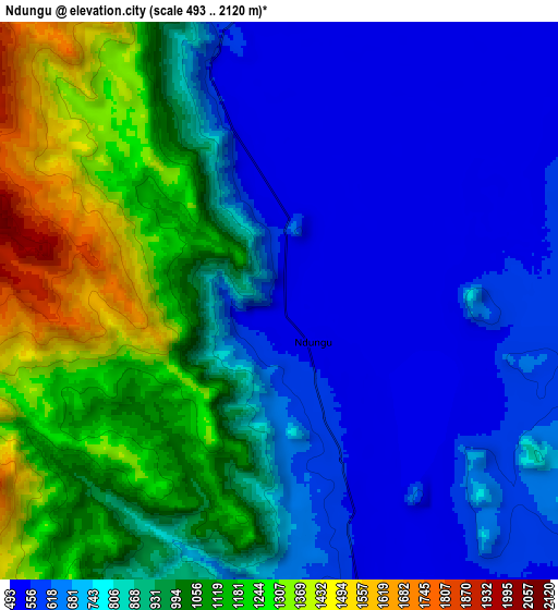 Zoom OUT 2x Ndungu, Tanzania elevation map