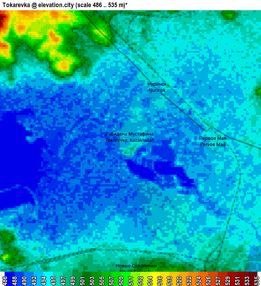 Zoom OUT 2x Tokarevka, Kazakhstan elevation map