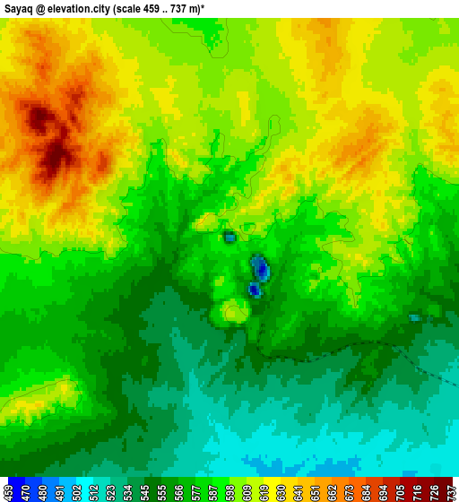 Zoom OUT 2x Sayaq, Kazakhstan elevation map