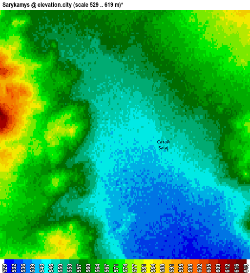 Zoom OUT 2x Sarykamys, Kazakhstan elevation map