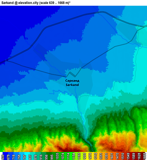Zoom OUT 2x Sarkand, Kazakhstan elevation map