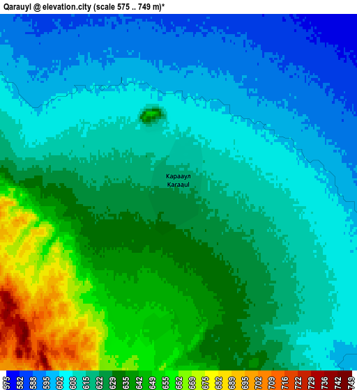 Zoom OUT 2x Qaraūyl, Kazakhstan elevation map