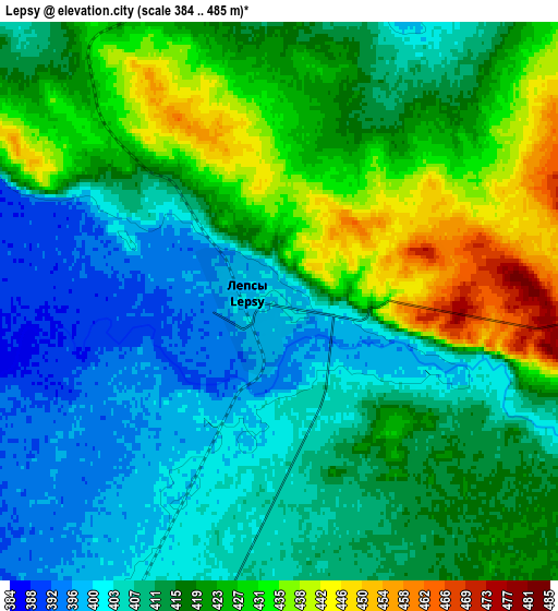 Zoom OUT 2x Lepsy, Kazakhstan elevation map