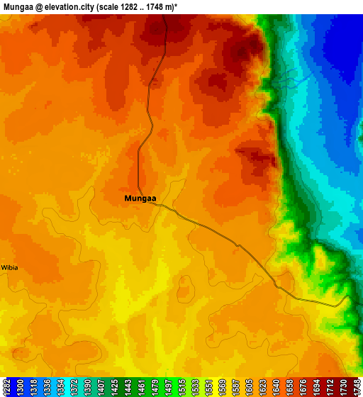 Zoom OUT 2x Mungaa, Tanzania elevation map