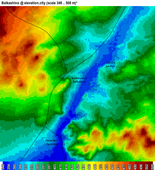 Zoom OUT 2x Balkashino, Kazakhstan elevation map