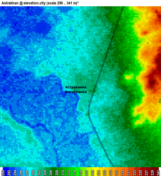 Zoom OUT 2x Astrakhan, Kazakhstan elevation map