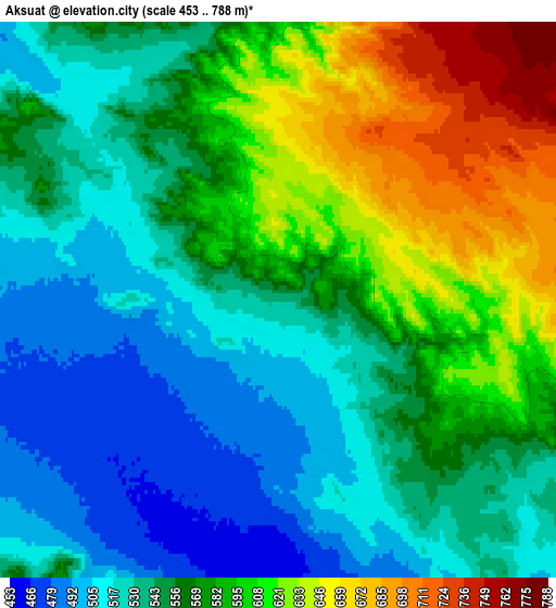 Zoom OUT 2x Aksuat, Kazakhstan elevation map