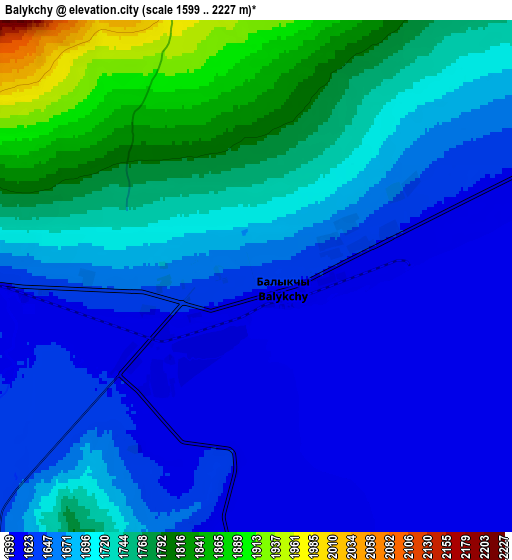 Zoom OUT 2x Balykchy, Kyrgyzstan elevation map