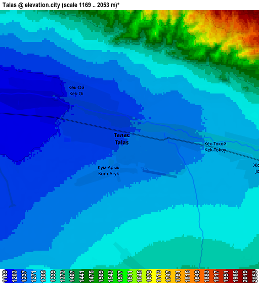 Zoom OUT 2x Talas, Kyrgyzstan elevation map