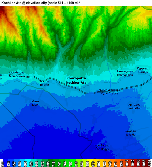 Zoom OUT 2x Kochkor-Ata, Kyrgyzstan elevation map