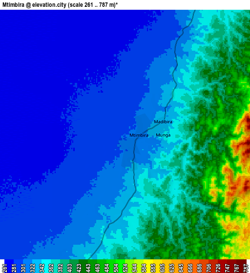 Zoom OUT 2x Mtimbira, Tanzania elevation map