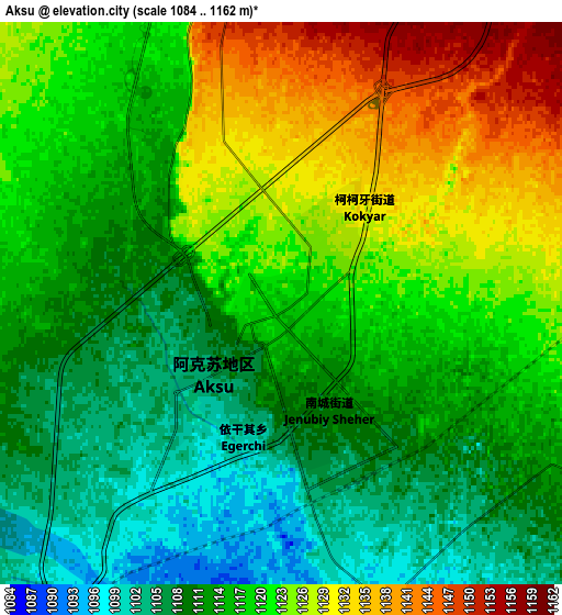 Zoom OUT 2x Aksu, China elevation map