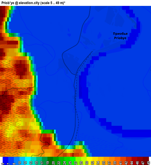 Zoom OUT 2x Priob’ye, Russia elevation map