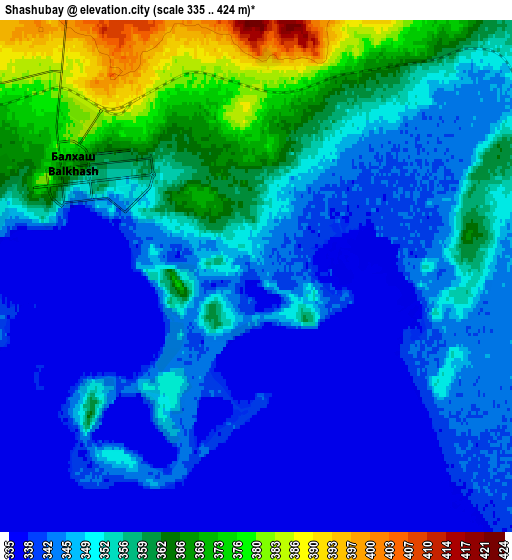 Zoom OUT 2x Shashūbay, Kazakhstan elevation map