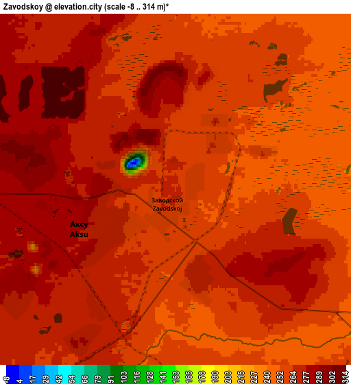 Zoom OUT 2x Zavodskoy, Kazakhstan elevation map