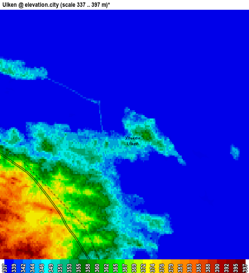 Zoom OUT 2x Ülken, Kazakhstan elevation map