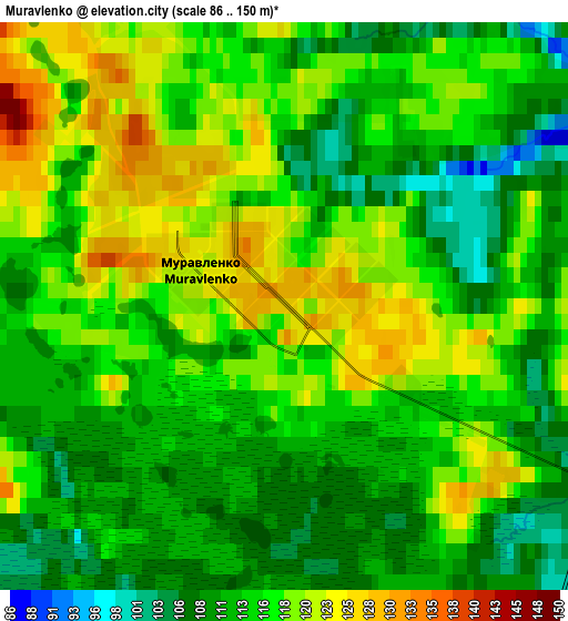 Zoom OUT 2x Muravlenko, Russia elevation map