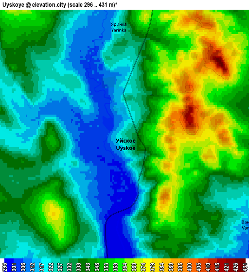 Zoom OUT 2x Uyskoye, Russia elevation map