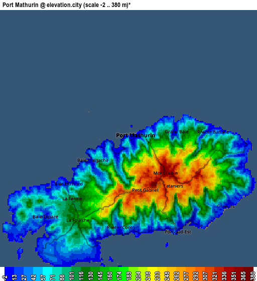 Zoom OUT 2x Port Mathurin, Mauritius elevation map