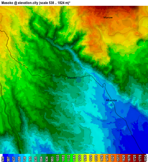 Zoom OUT 2x Masoko, Tanzania elevation map