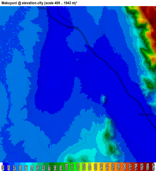 Zoom OUT 2x Makuyuni, Tanzania elevation map