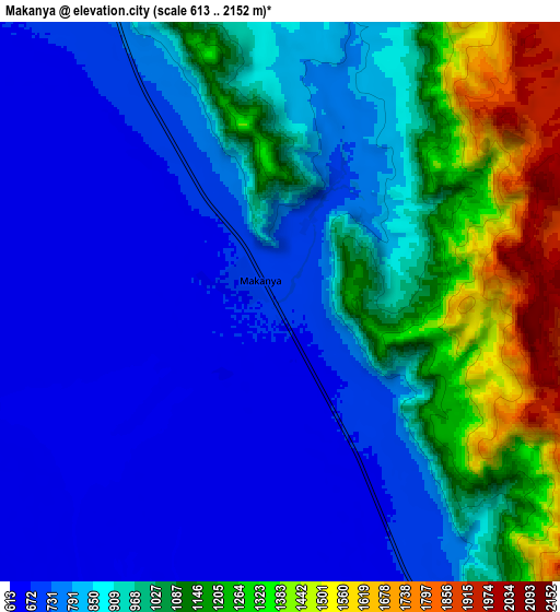 Zoom OUT 2x Makanya, Tanzania elevation map