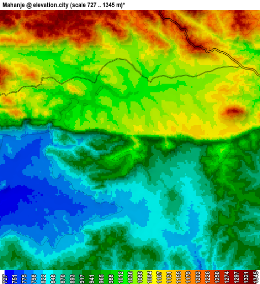 Zoom OUT 2x Mahanje, Tanzania elevation map