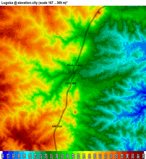 Zoom OUT 2x Lugoba, Tanzania elevation map