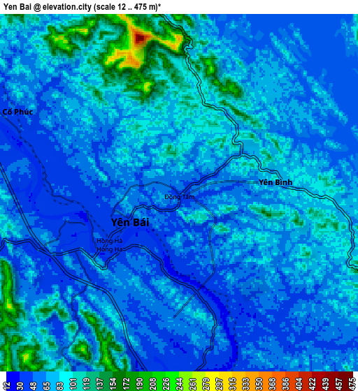 Zoom OUT 2x Yên Bái, Vietnam elevation map