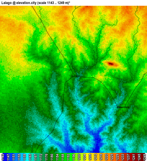 Zoom OUT 2x Lalago, Tanzania elevation map