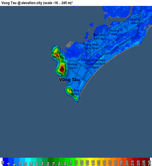 Zoom OUT 2x Vũng Tàu, Vietnam elevation map