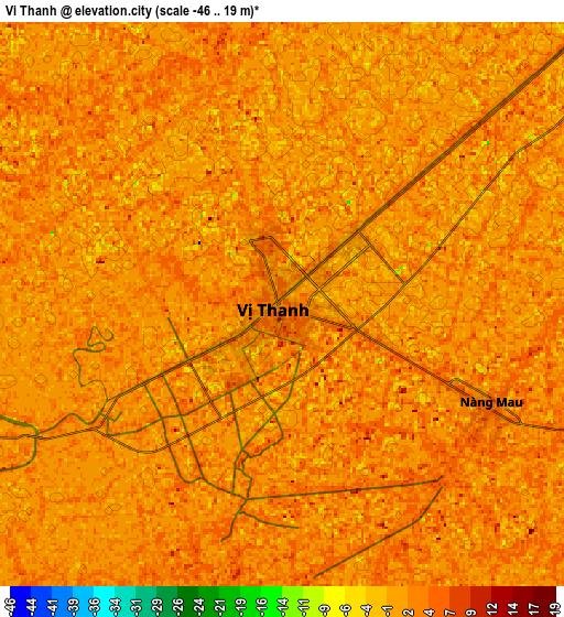 Zoom OUT 2x Vị Thanh, Vietnam elevation map