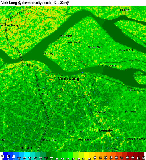 Zoom OUT 2x Vĩnh Long, Vietnam elevation map