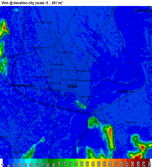 Zoom OUT 2x Vinh, Vietnam elevation map