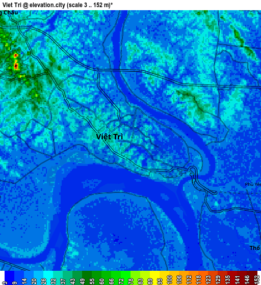 Zoom OUT 2x Việt Trì, Vietnam elevation map