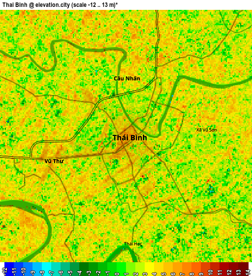 Zoom OUT 2x Thái Bình, Vietnam elevation map