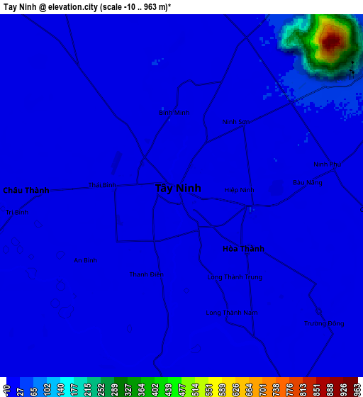 Zoom OUT 2x Tây Ninh, Vietnam elevation map