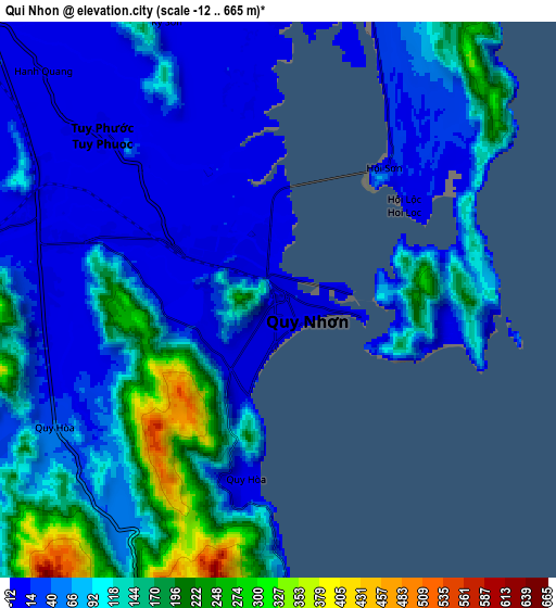 Zoom OUT 2x Qui Nhon, Vietnam elevation map