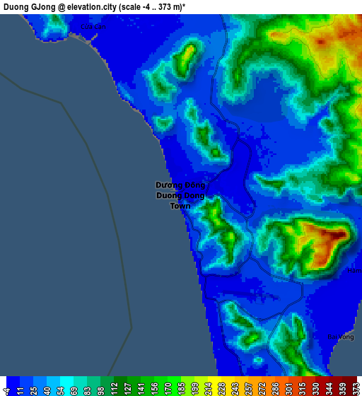 Zoom OUT 2x Dương Đông, Vietnam elevation map