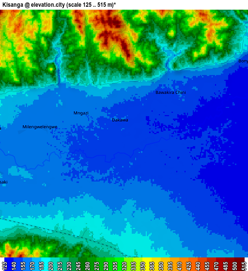 Zoom OUT 2x Kisanga, Tanzania elevation map