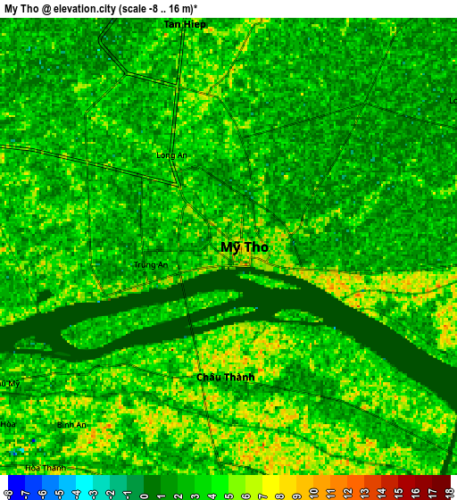 Zoom OUT 2x Mỹ Tho, Vietnam elevation map