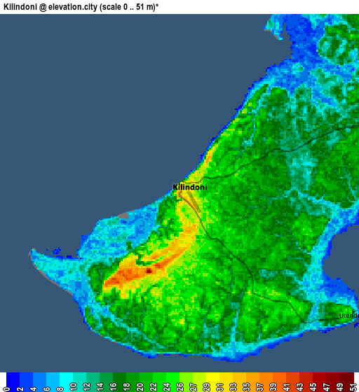 Zoom OUT 2x Kilindoni, Tanzania elevation map