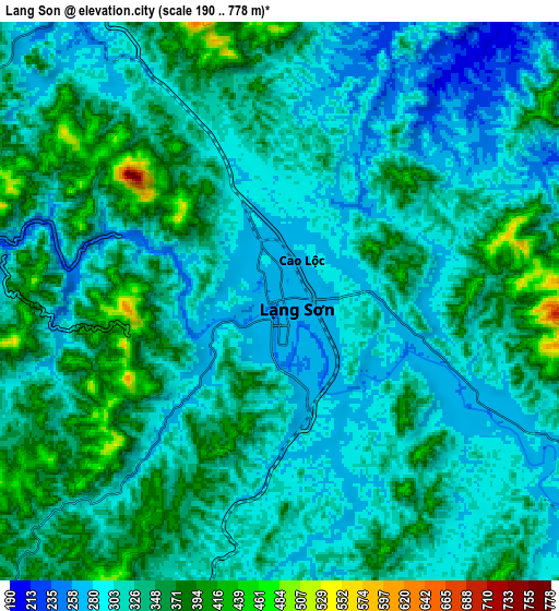 Zoom OUT 2x Lạng Sơn, Vietnam elevation map