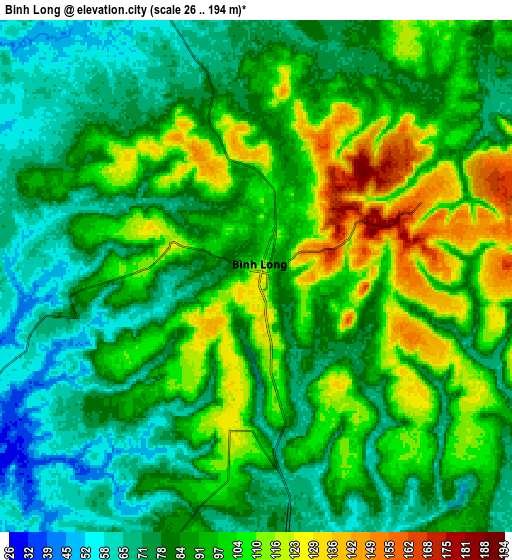 Zoom OUT 2x Bình Long, Vietnam elevation map