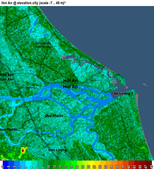 Zoom OUT 2x Hội An, Vietnam elevation map