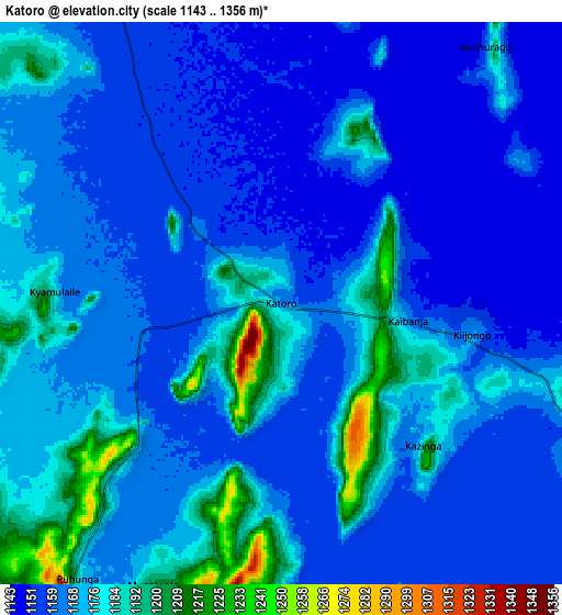 Zoom OUT 2x Katoro, Tanzania elevation map