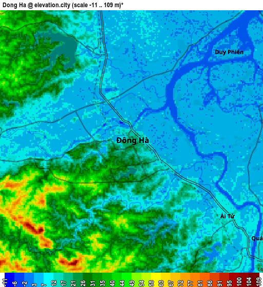 Zoom OUT 2x Ðông Hà, Vietnam elevation map