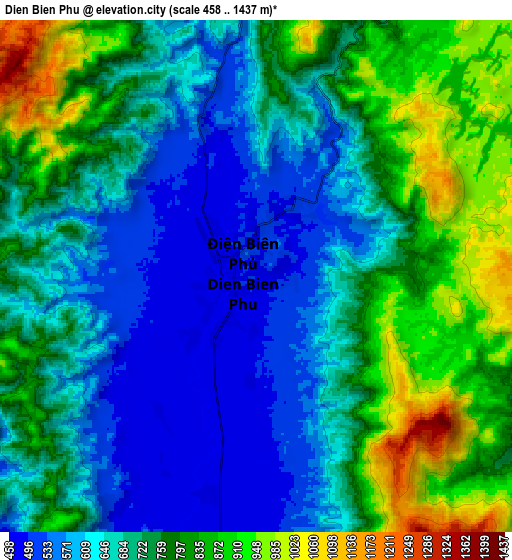 Zoom OUT 2x Dien Bien Phu, Vietnam elevation map